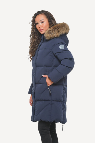 Пальто пуховое Марго SkyStretch Goose (Женский; 42; Индиго без*Меха)